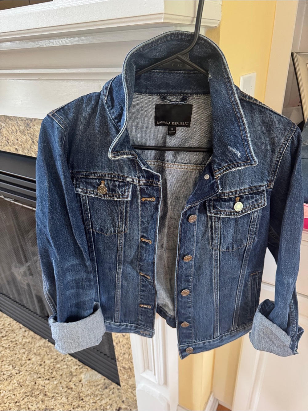 Banana Republic Blue Denim Jacket with Rolled Cuffs Size S